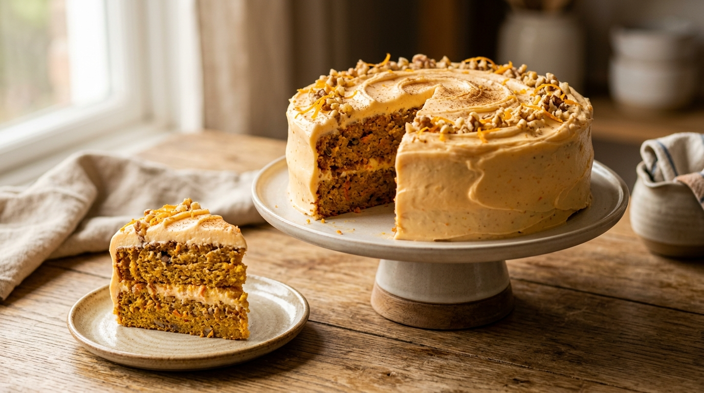 Carrot Cake with Orange Cream Cheese Frosting