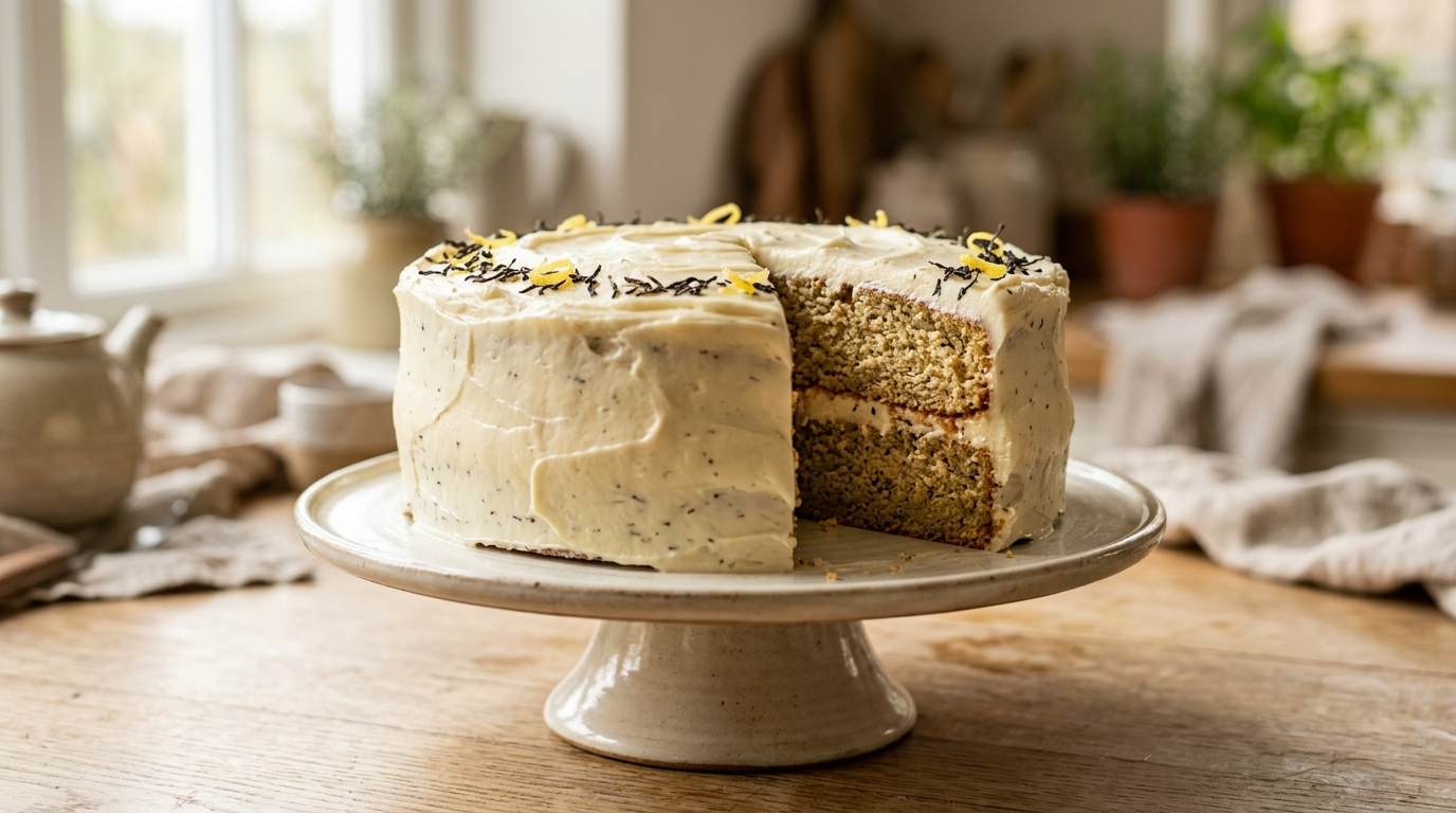 Earl Grey Cake with Cream Cheese Frosting