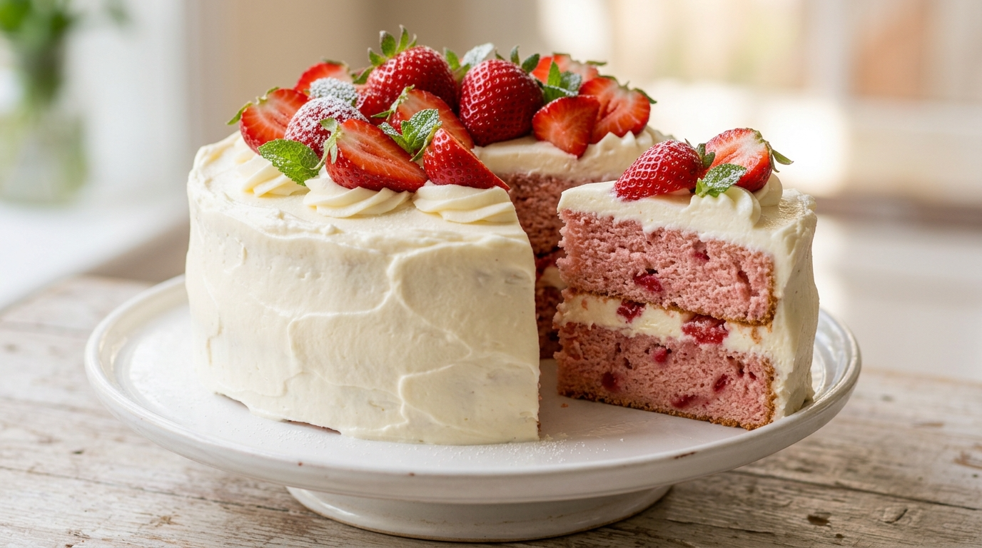 The Best Strawberry Cake with Cream Cheese Frosting